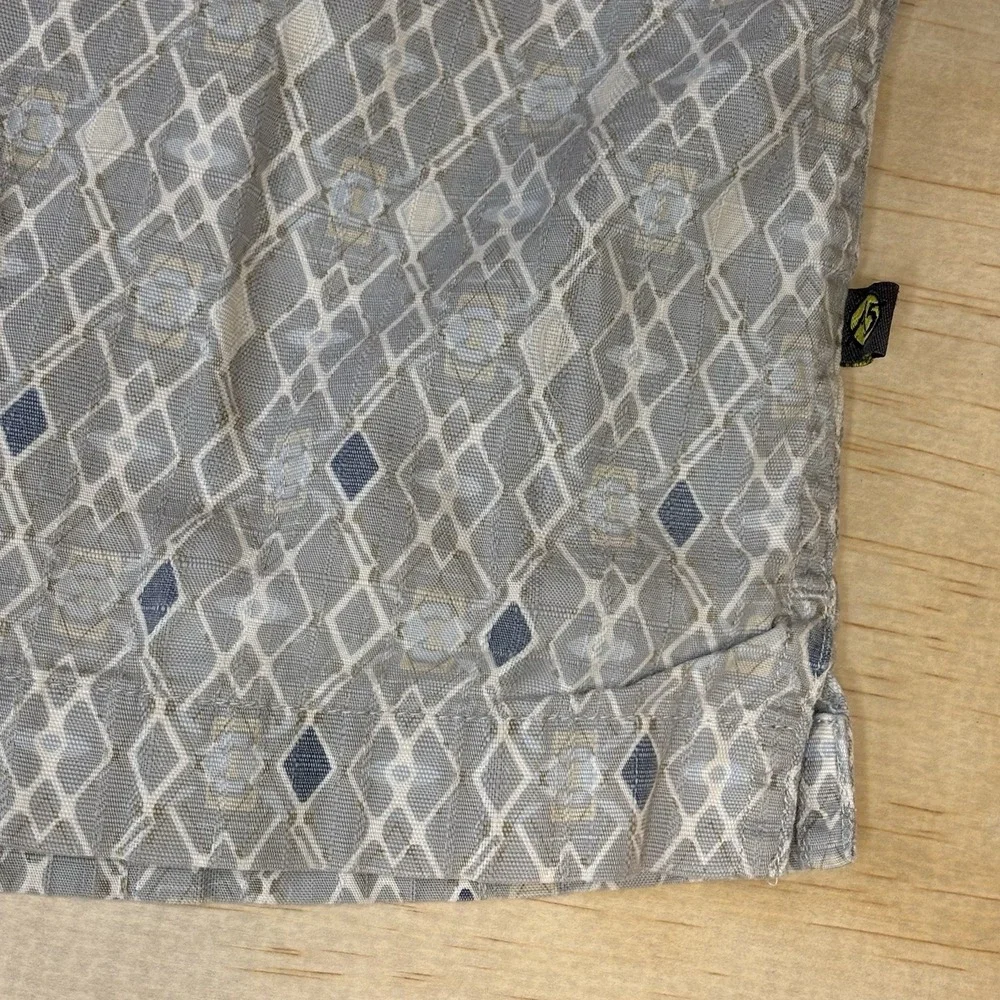 The North Face Mens XXL Blue Diamond Patterned Short Sleeve Button Down Shirt